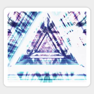 Flashing futuristic triangles, ethnic ornament Sticker